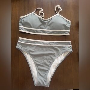 SHEIN Elegant Gray and White Bikini